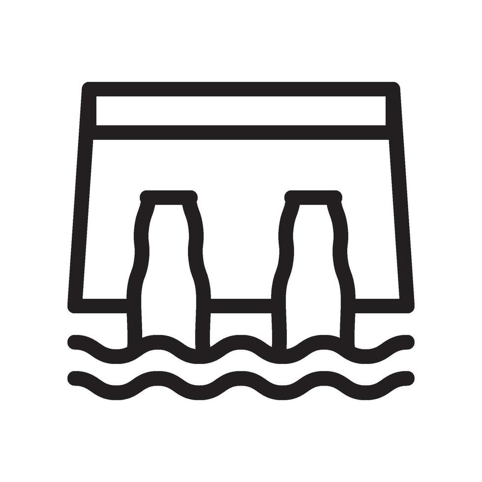 dam icon line vector