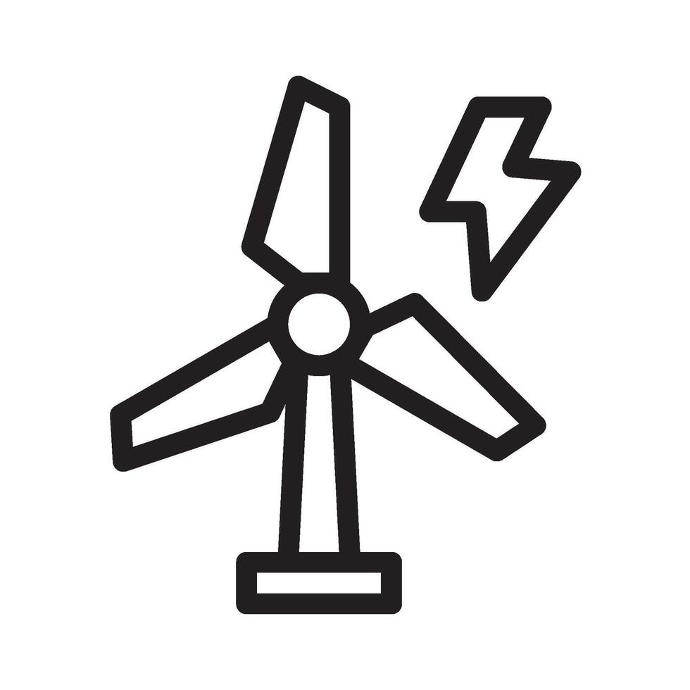 wind power icon line vector
