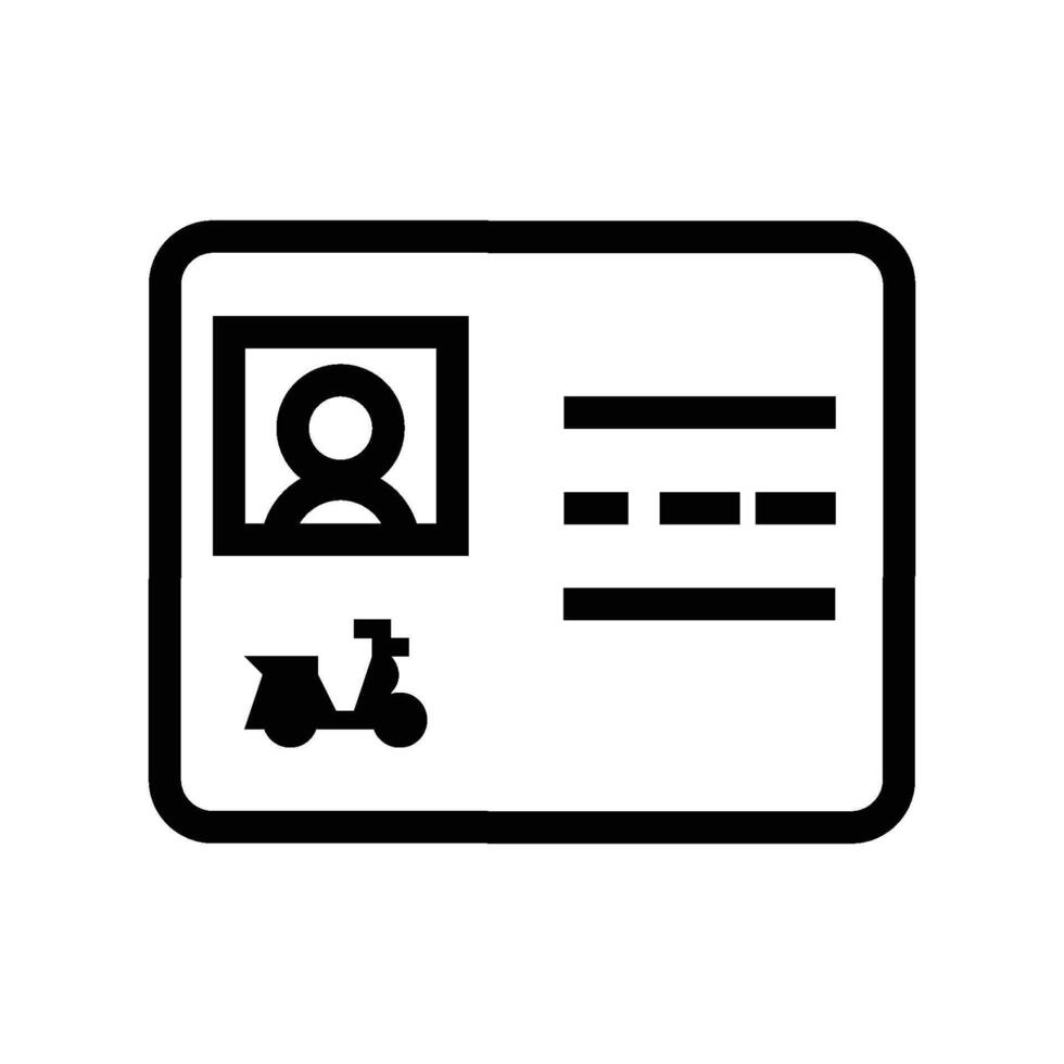driving license motorcycle icon line vector