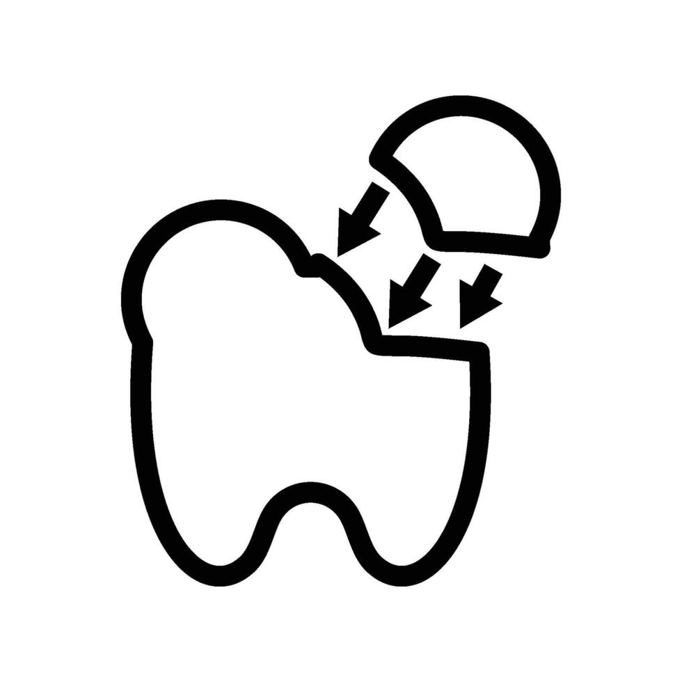 Tooth Filling Icon - line vector