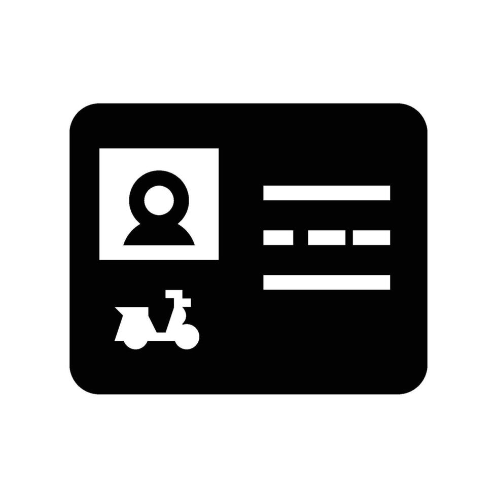 driving license motorcycle icon solid vector