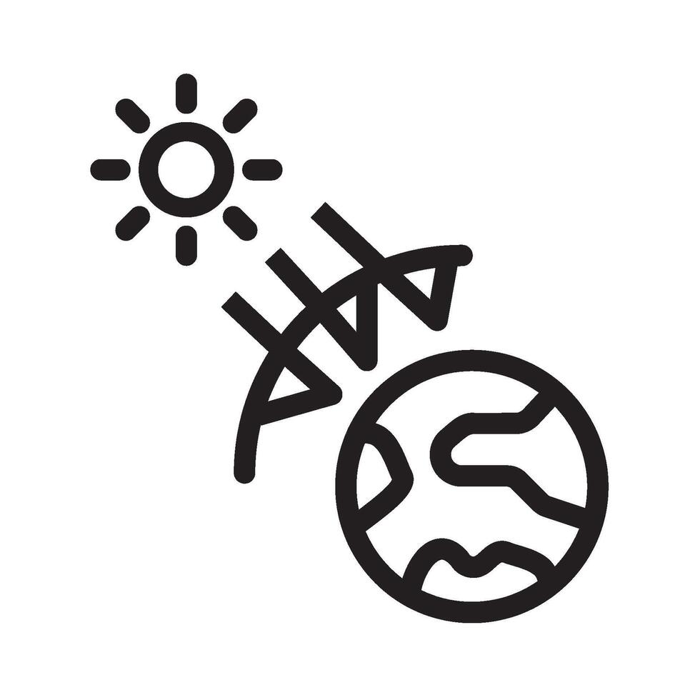 greenhouse effect icon line vector