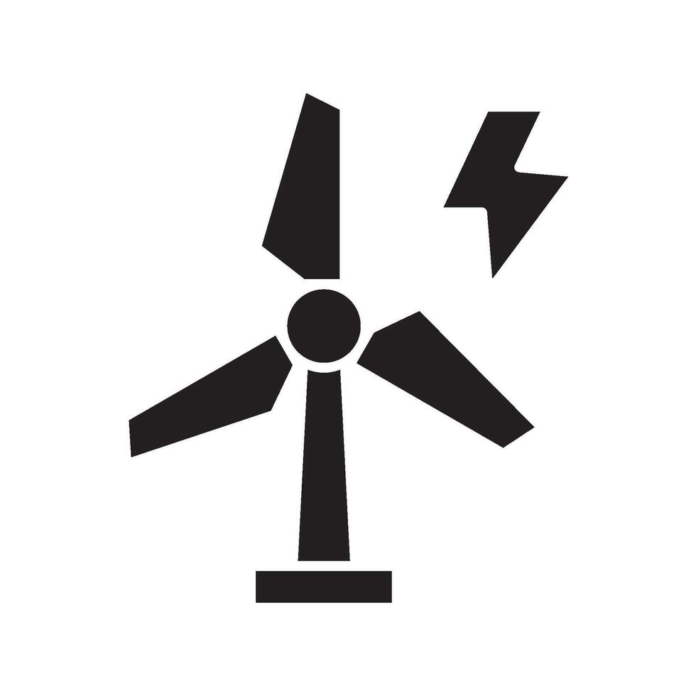 wind power icon solid vector