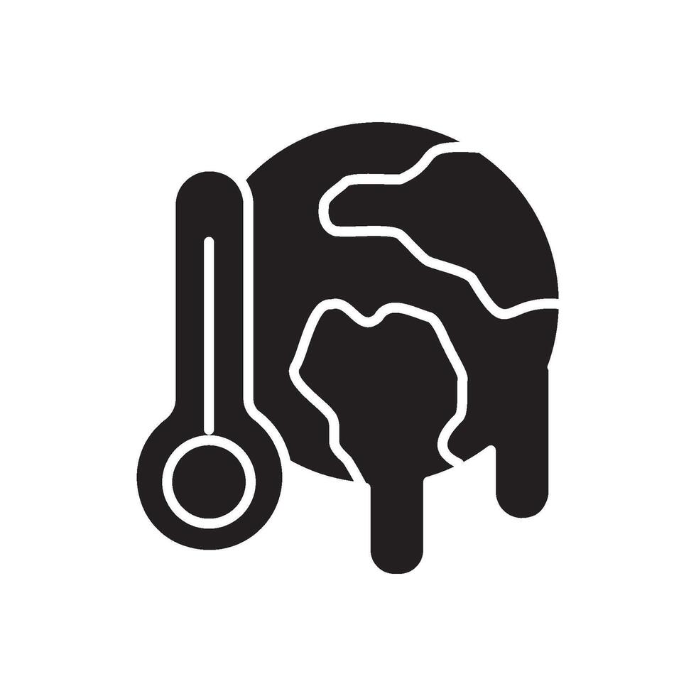 global warming icon solid vector