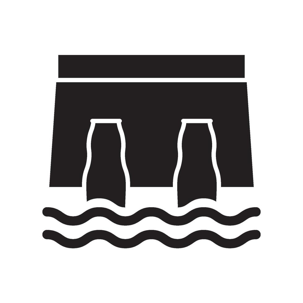 dam icon solid vector