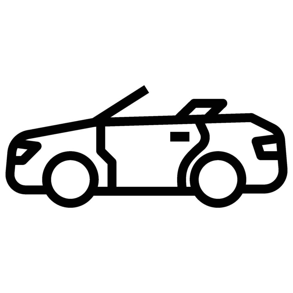 Convertible Car icon - outline vector