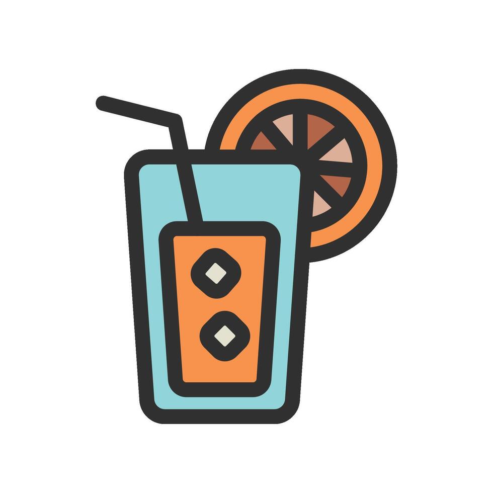 Lemonade Drink icon - filled line vector