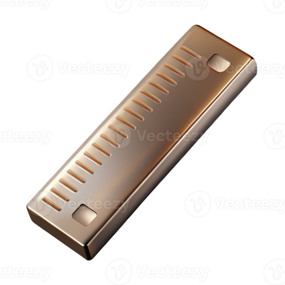 Metallic 3D Ruler Illustration png