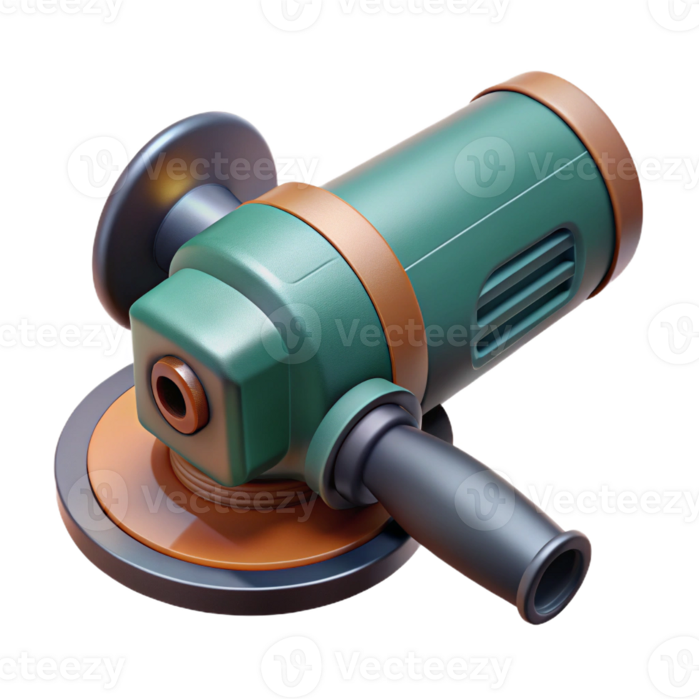 3D Render Green Angle Grinder Illustration png