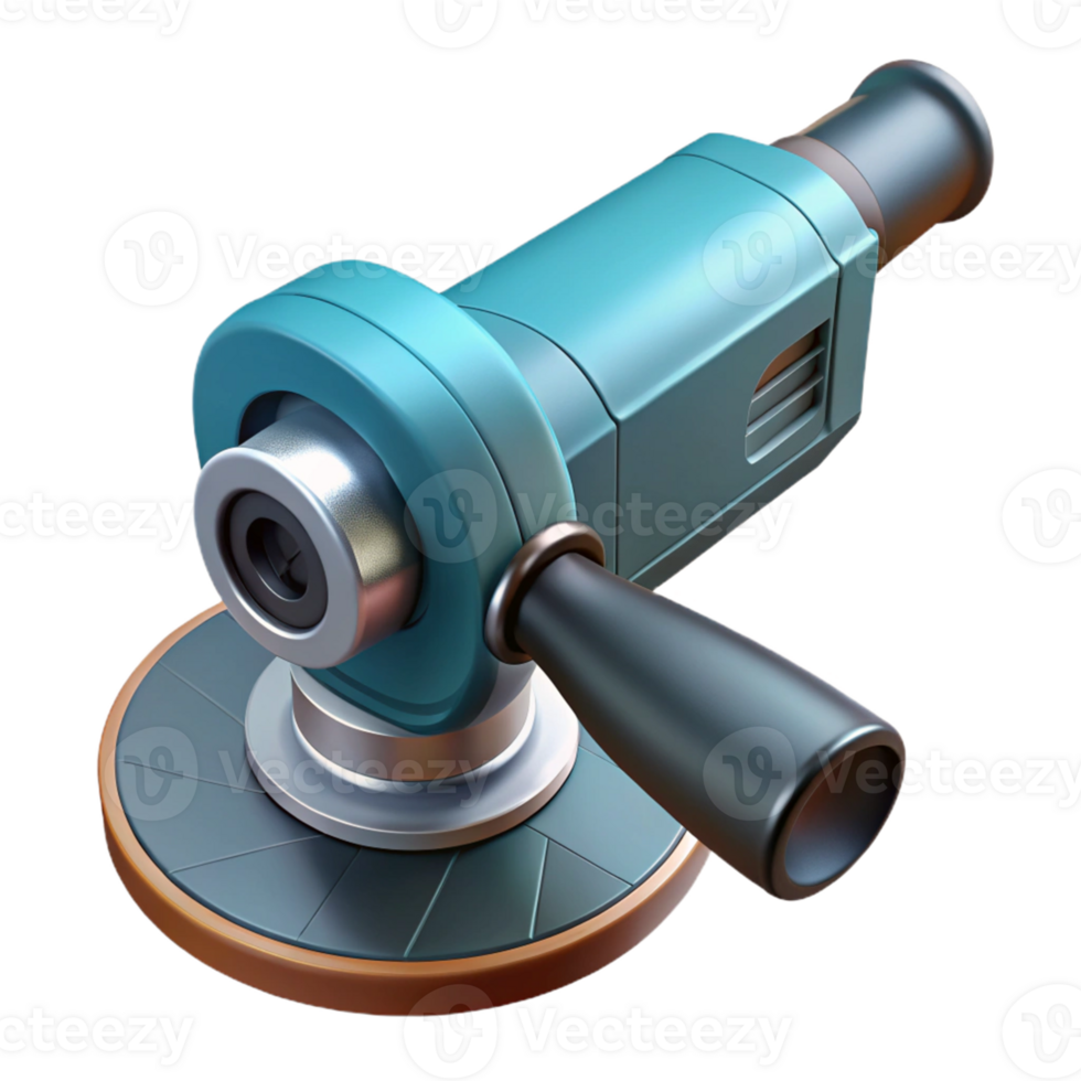 3D Render of a Teal Angle Grinder png
