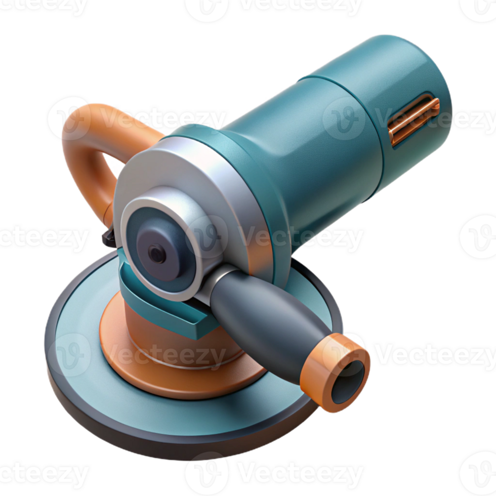 Teal and Orange 3D Grinder Illustration png