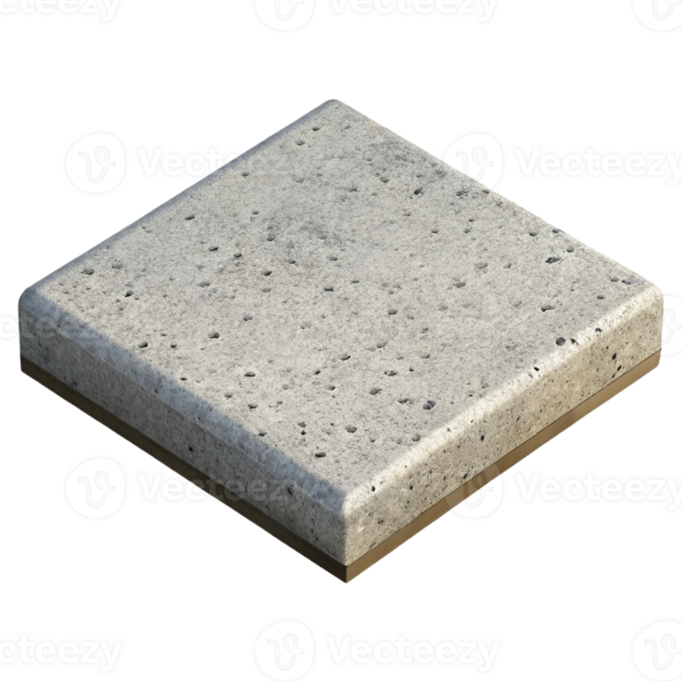 3D Render of a Square Concrete Slab png