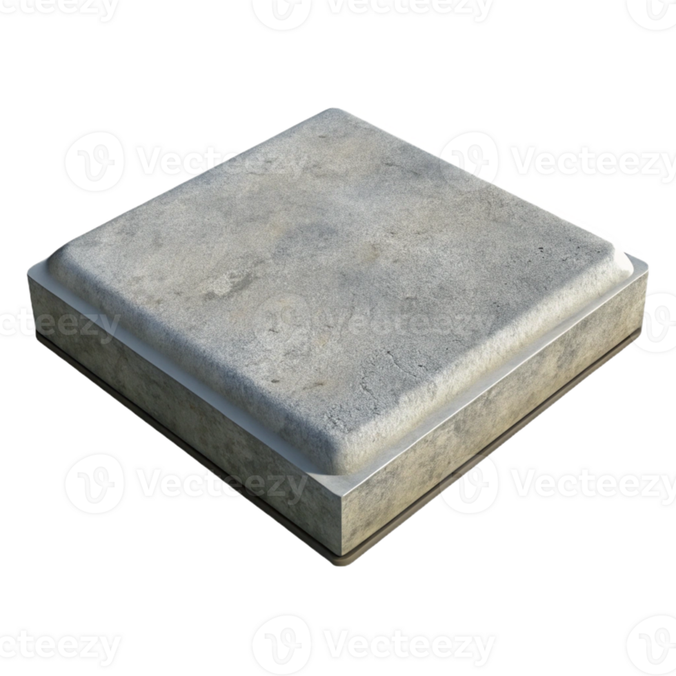3D Render Grey Concrete Square Slab Texture png