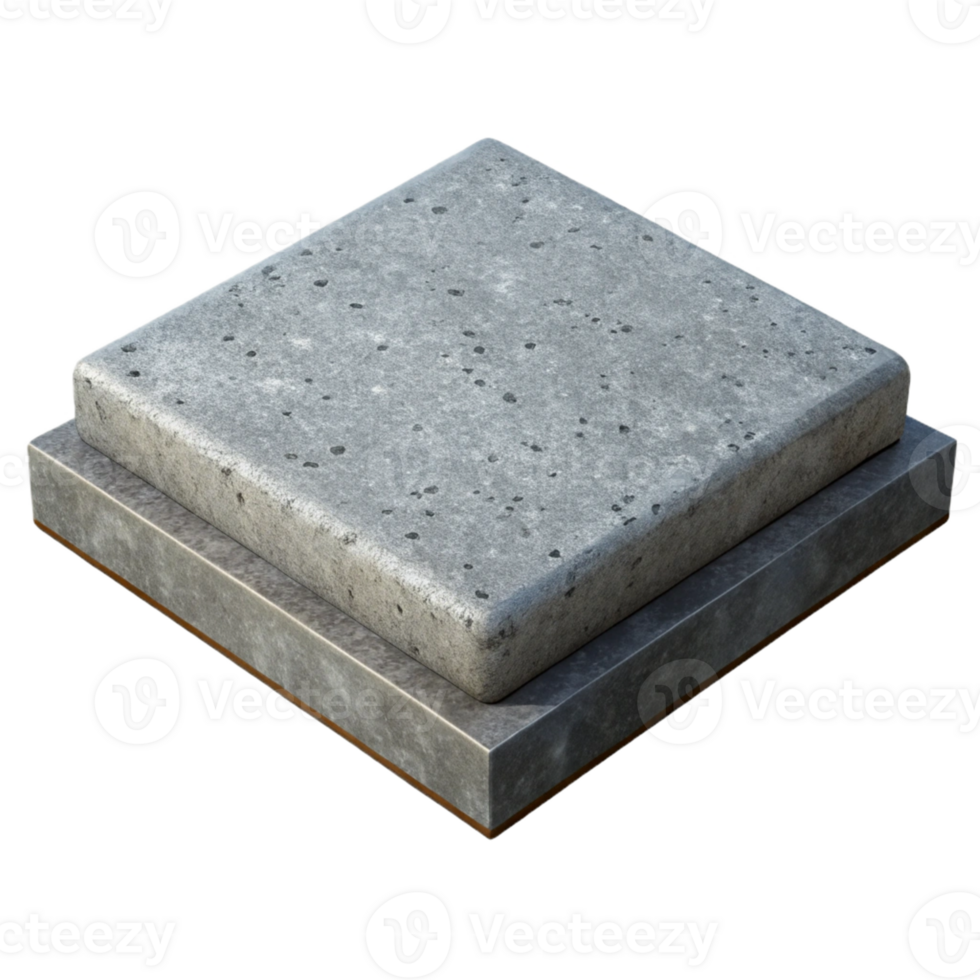Grey Concrete 3D Render Stacked Texture png