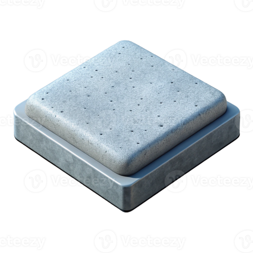 3D Render Square Pad Textured Surface png