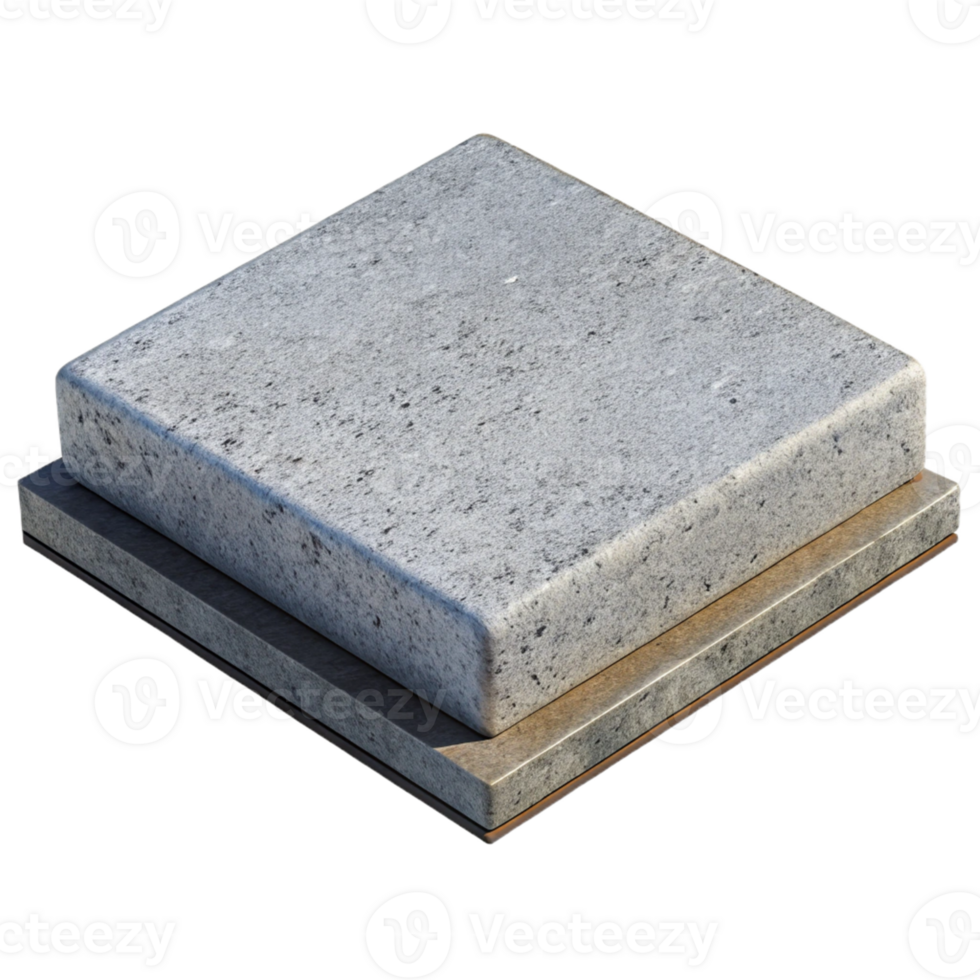 Granite Cube 3D Render png