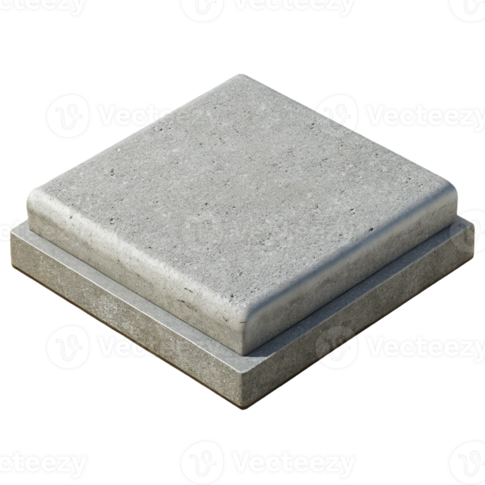 3D Render Grey Concrete Square Pedestal png