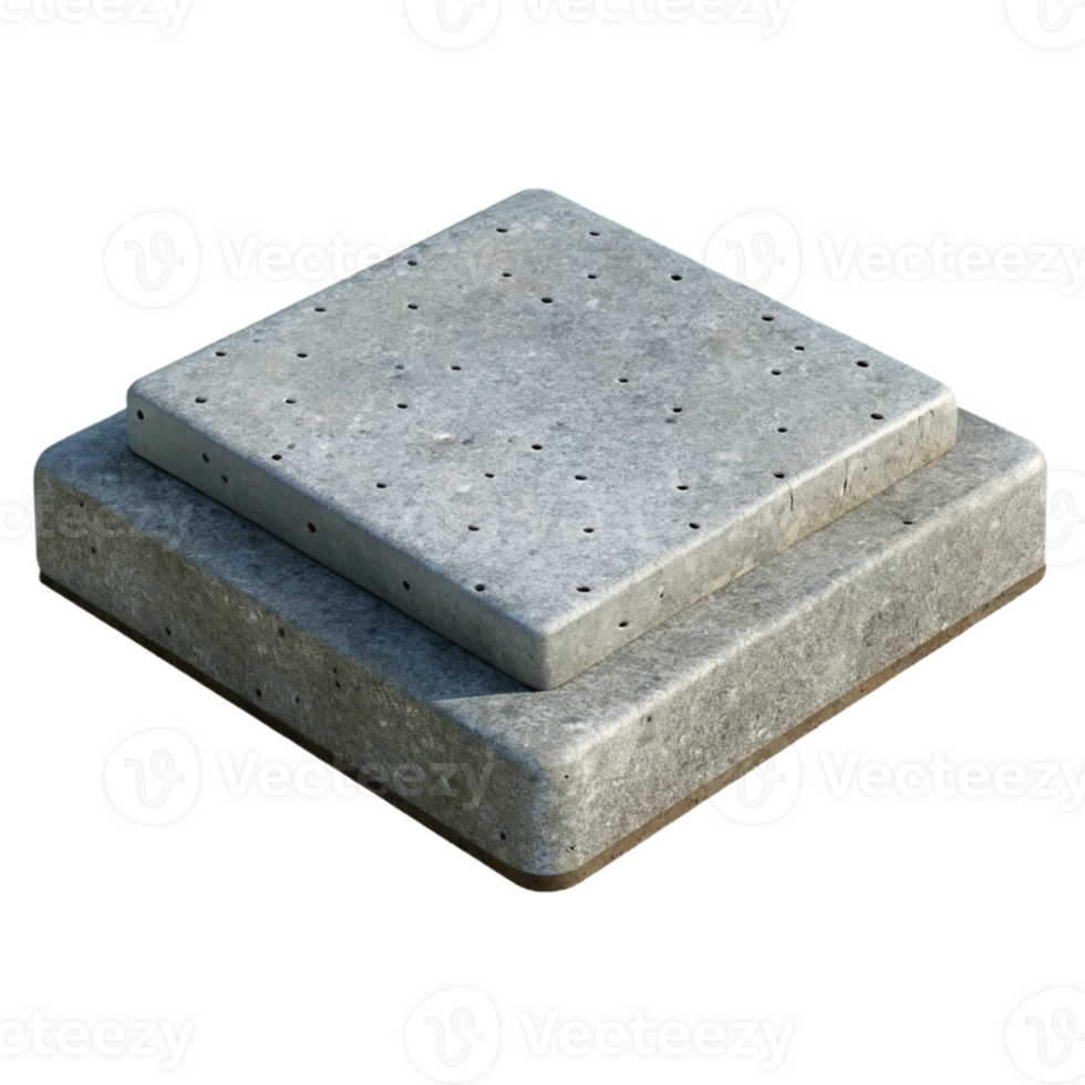 Gray Concrete 3D Model Stacked Square png