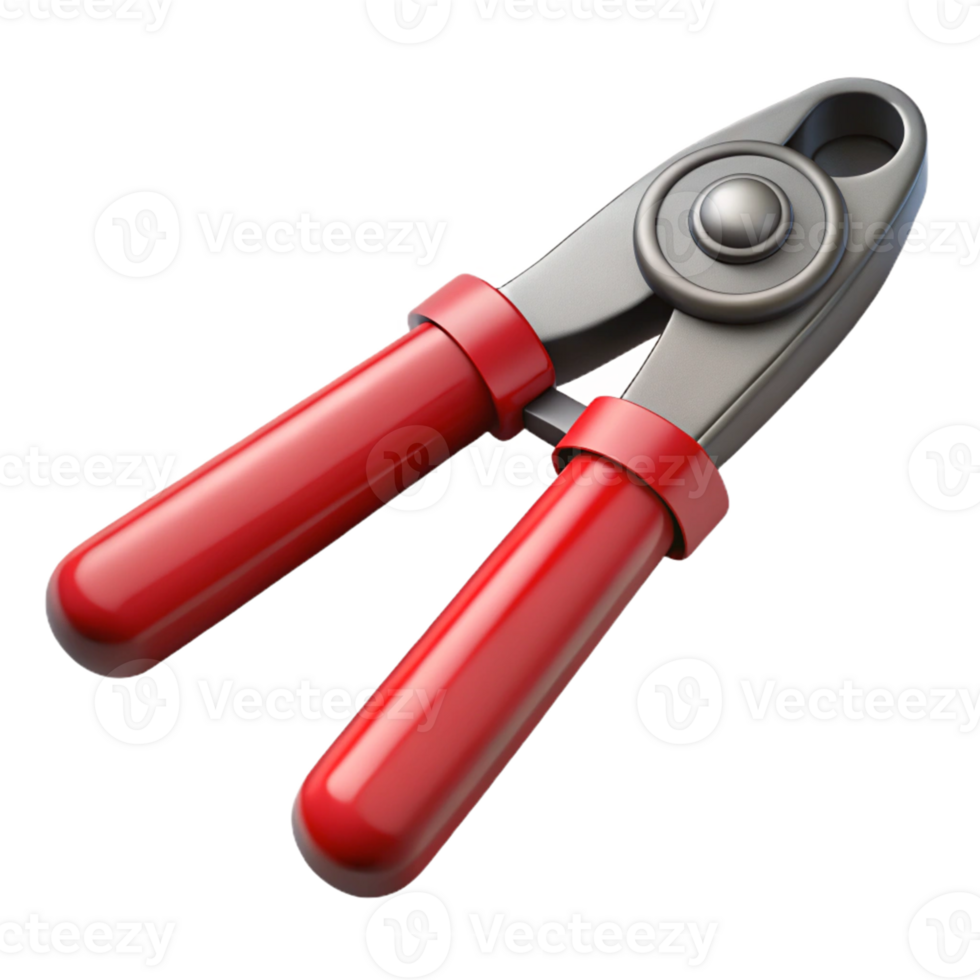 3D Render Red Handled Metal Pliers png