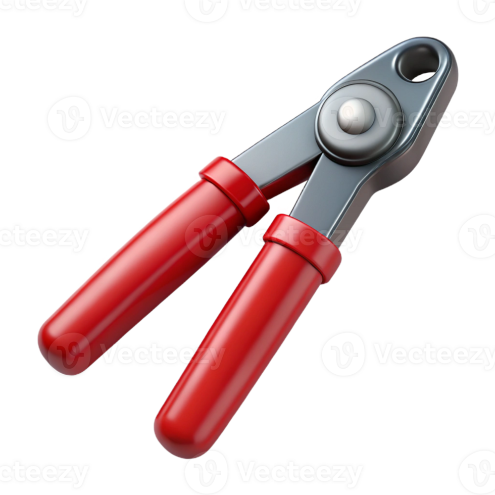 3D Render Red and Gray Pliers Illustration png