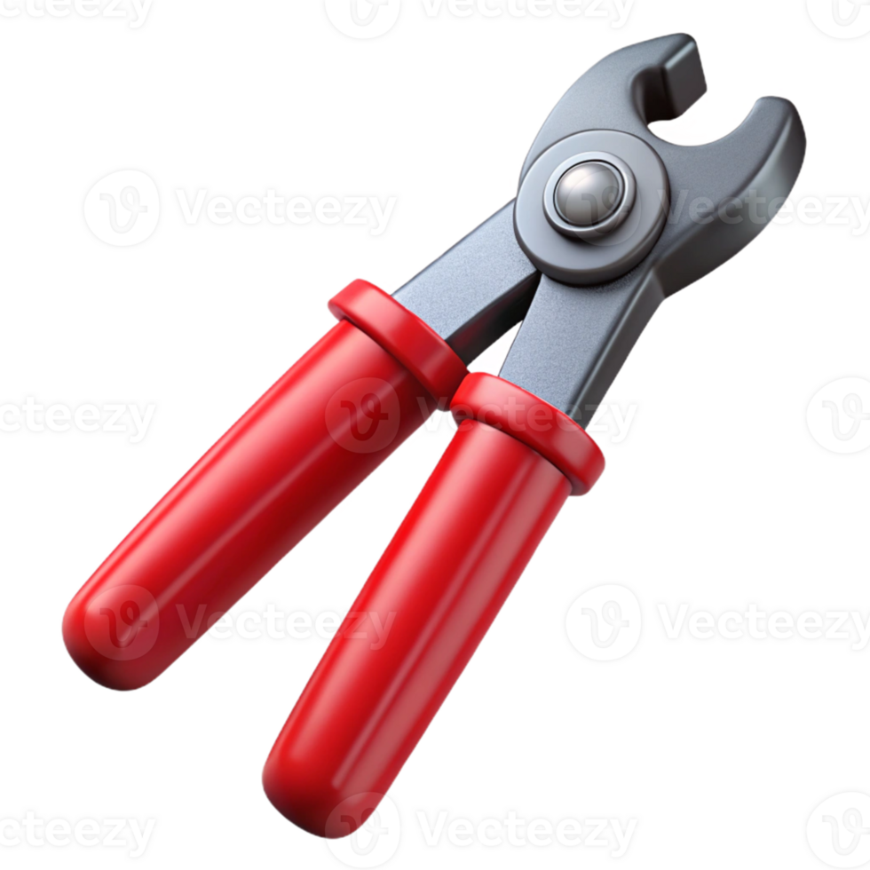 3D Red and Grey Pliers Illustration png