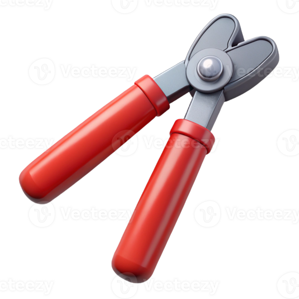 3D Render Red and Gray Pliers png