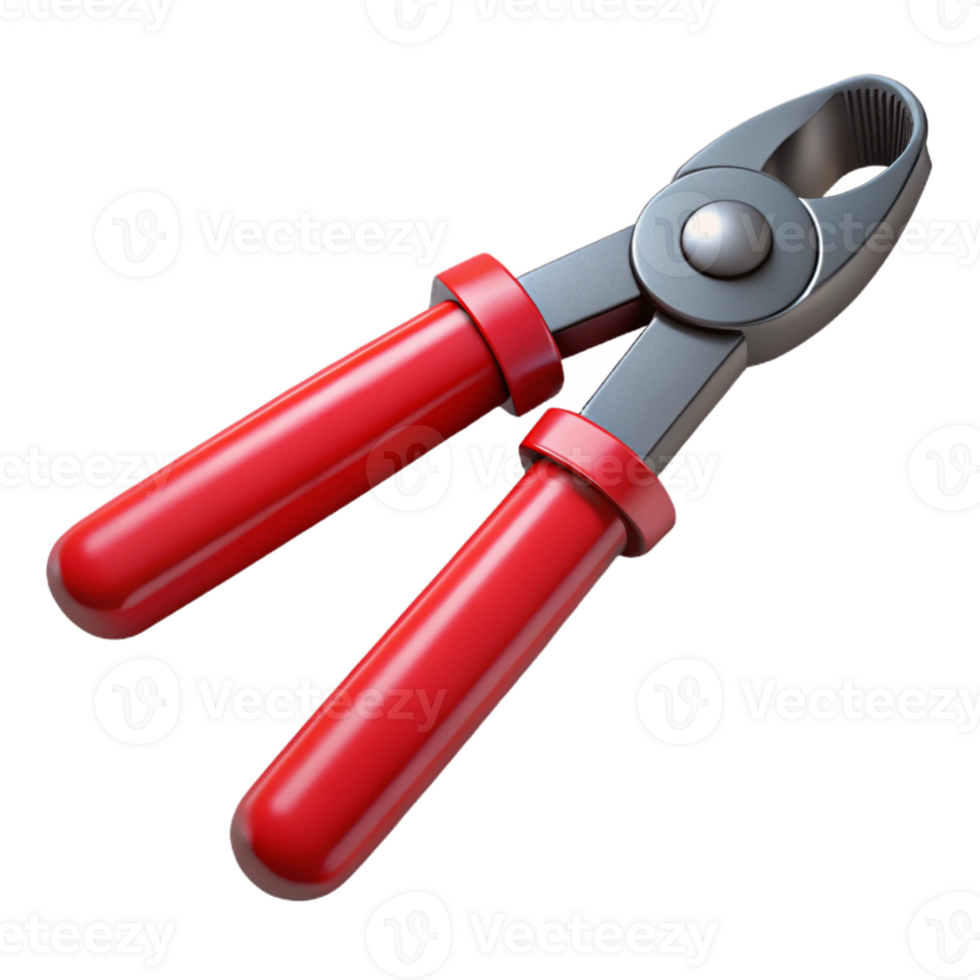 3D Render Red and Grey Pliers png