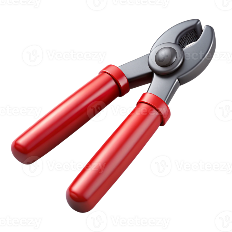 Red and Gray 3D Pliers Illustration png
