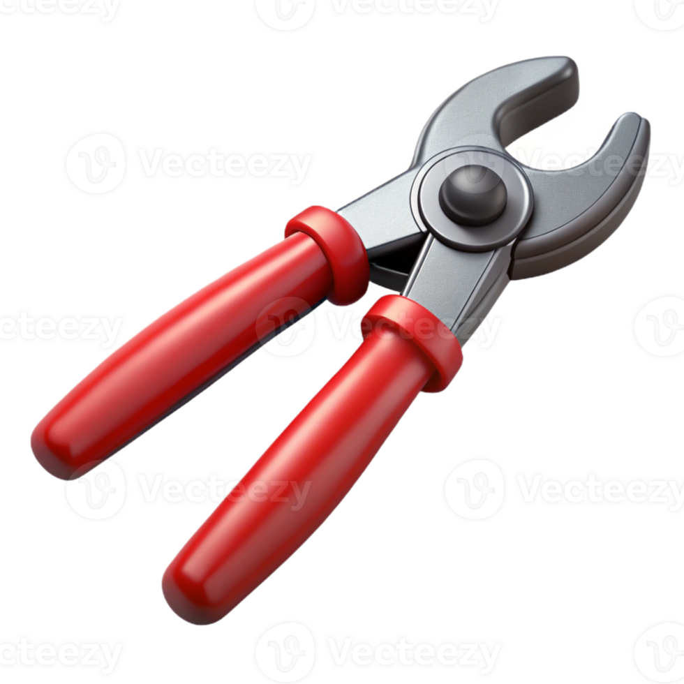 3D Render Red-Handled Pliers png