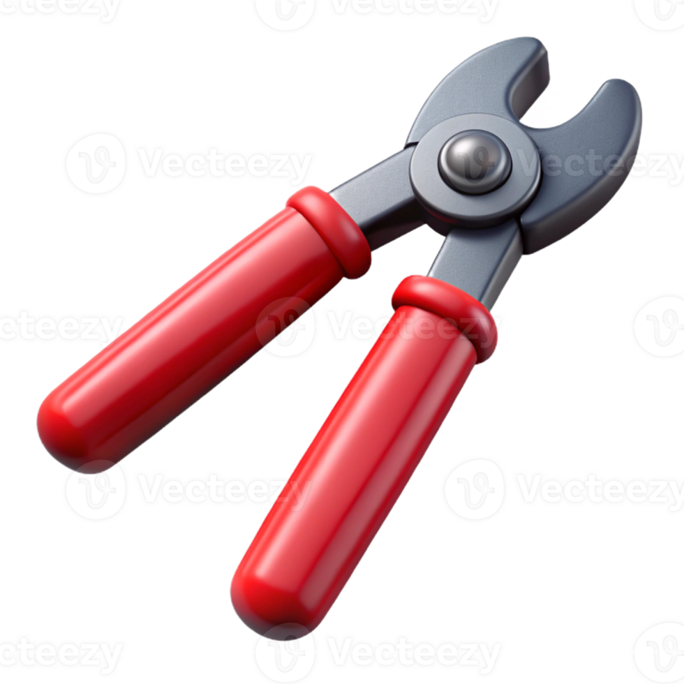 3D Render Red Handled Pliers png