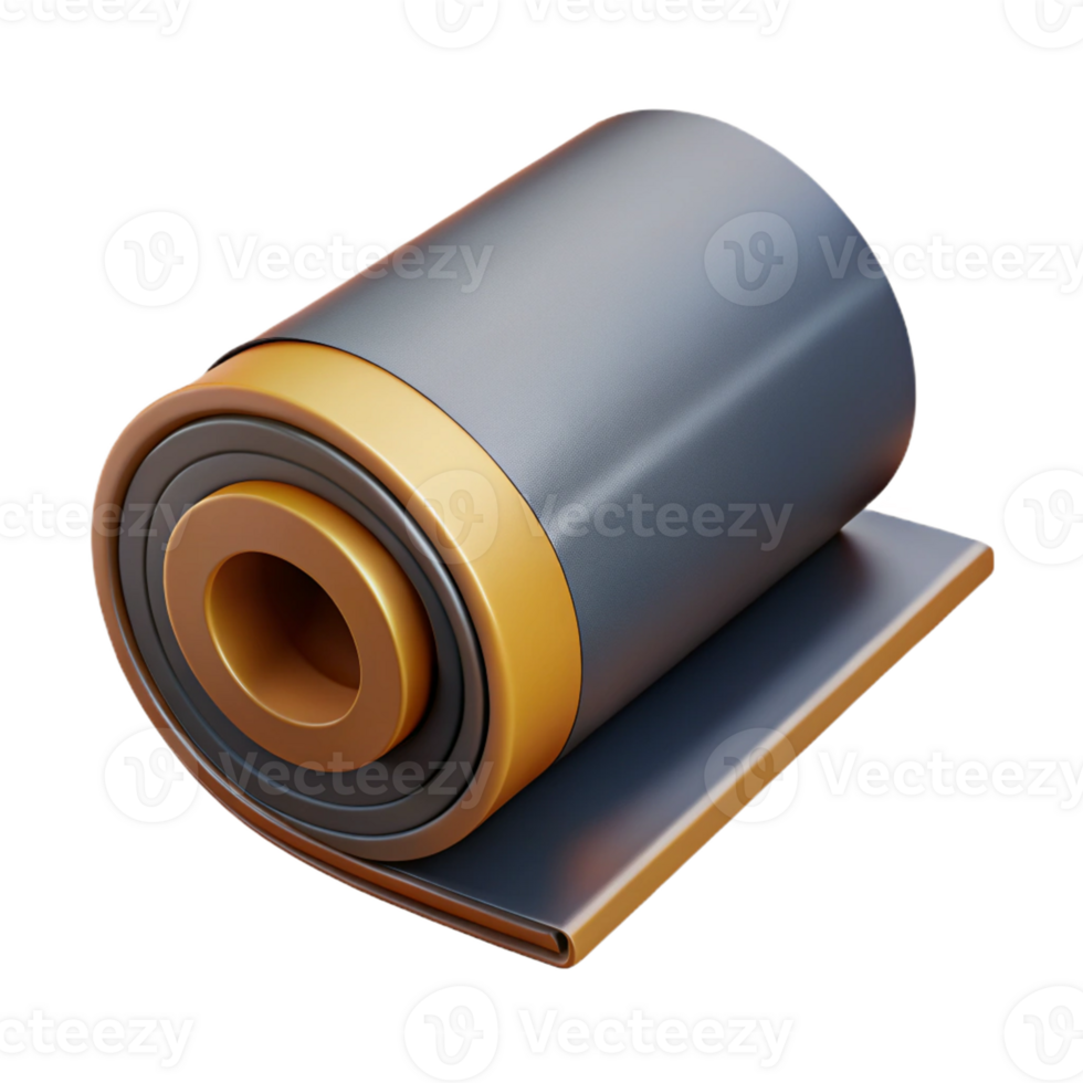3D Render Gray Gold Rolled Material png