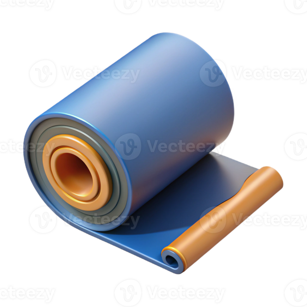 3D Render Blue Roll Graphic Resource png