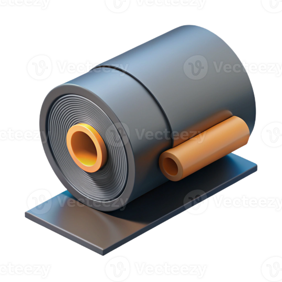 3D Render Metal Roll Illustration png