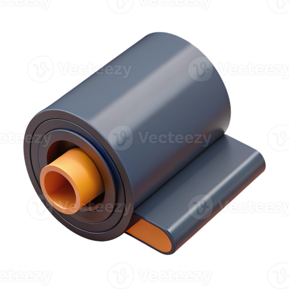 Abstract 3D Render of Rolled Material png