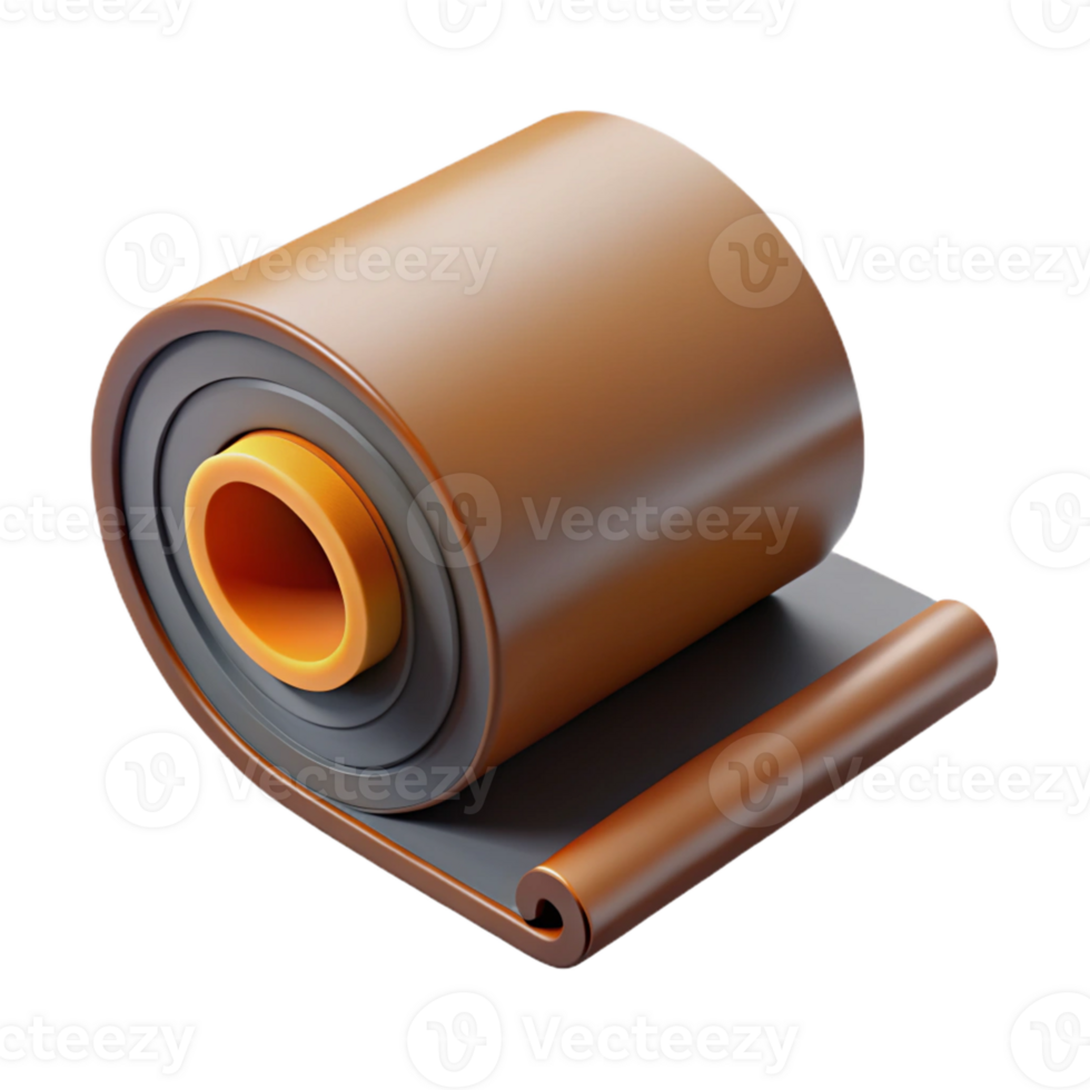 3D Render Brown Rolled Material png