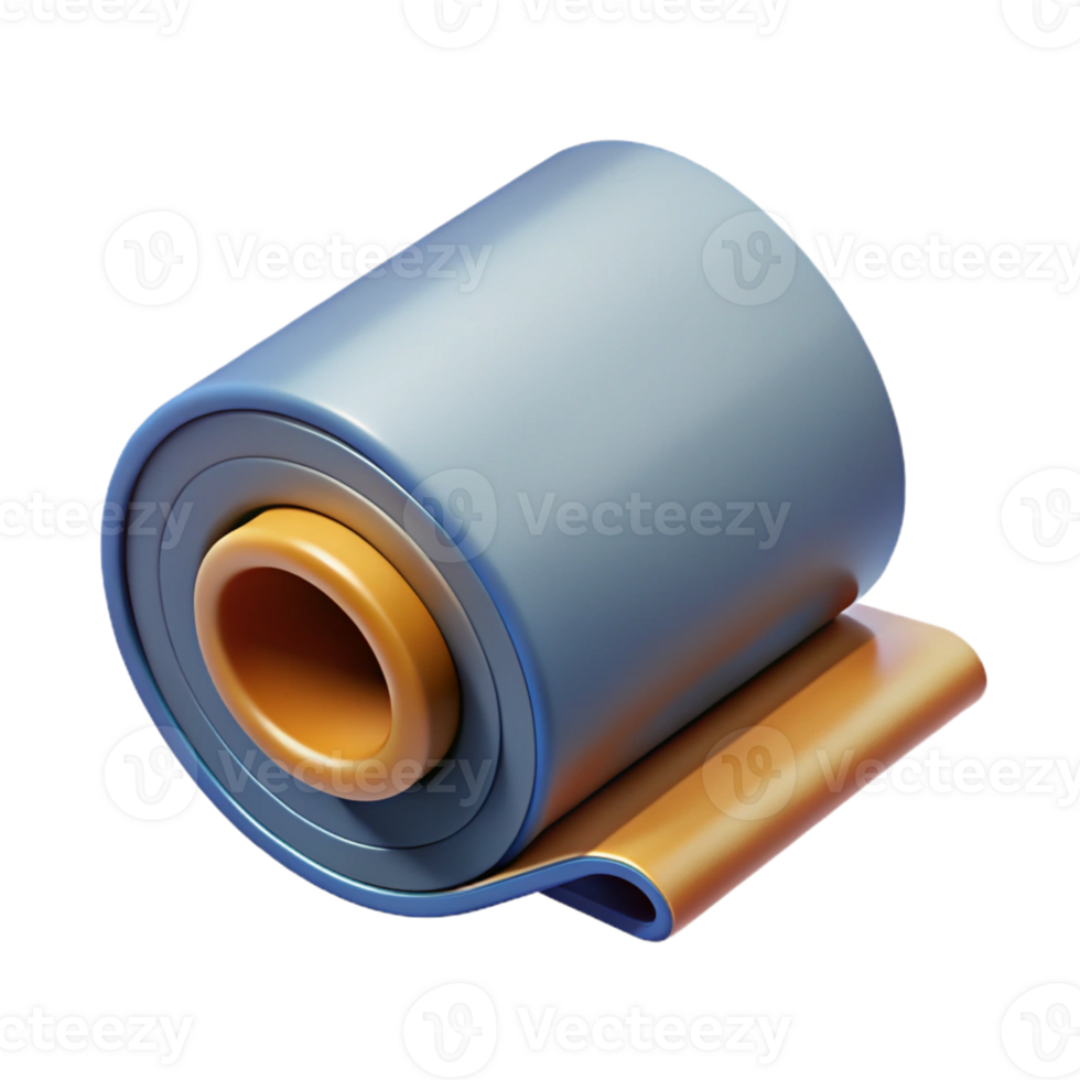 3D Render Blue and Orange Roll png
