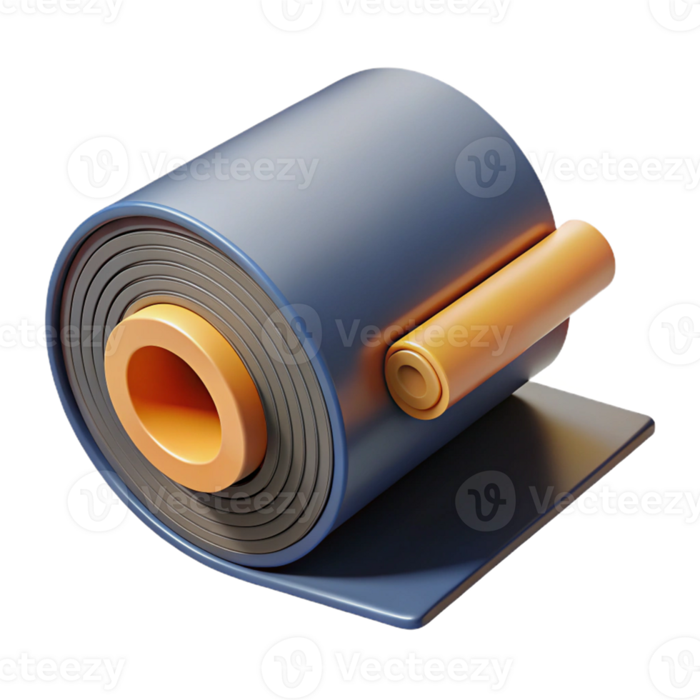 3D Render Rolled Material Illustration png