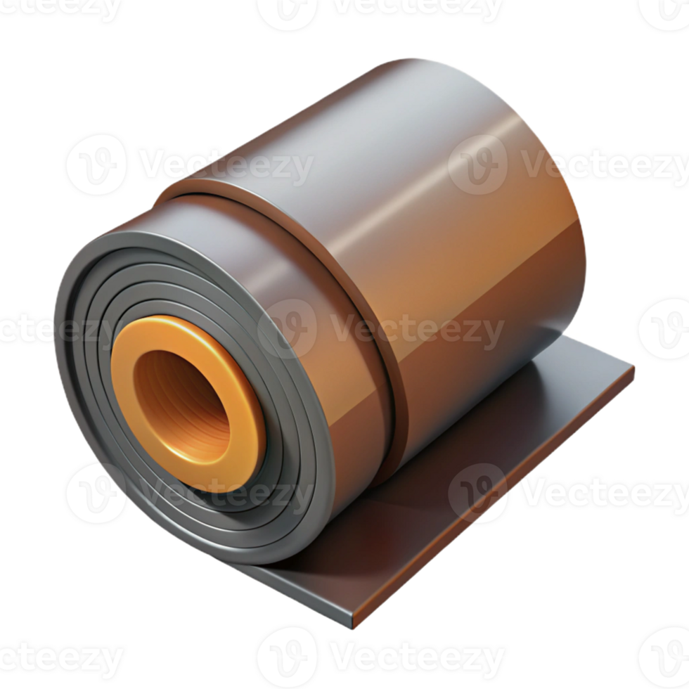 Rolled Metal Sheet 3D Illustration png
