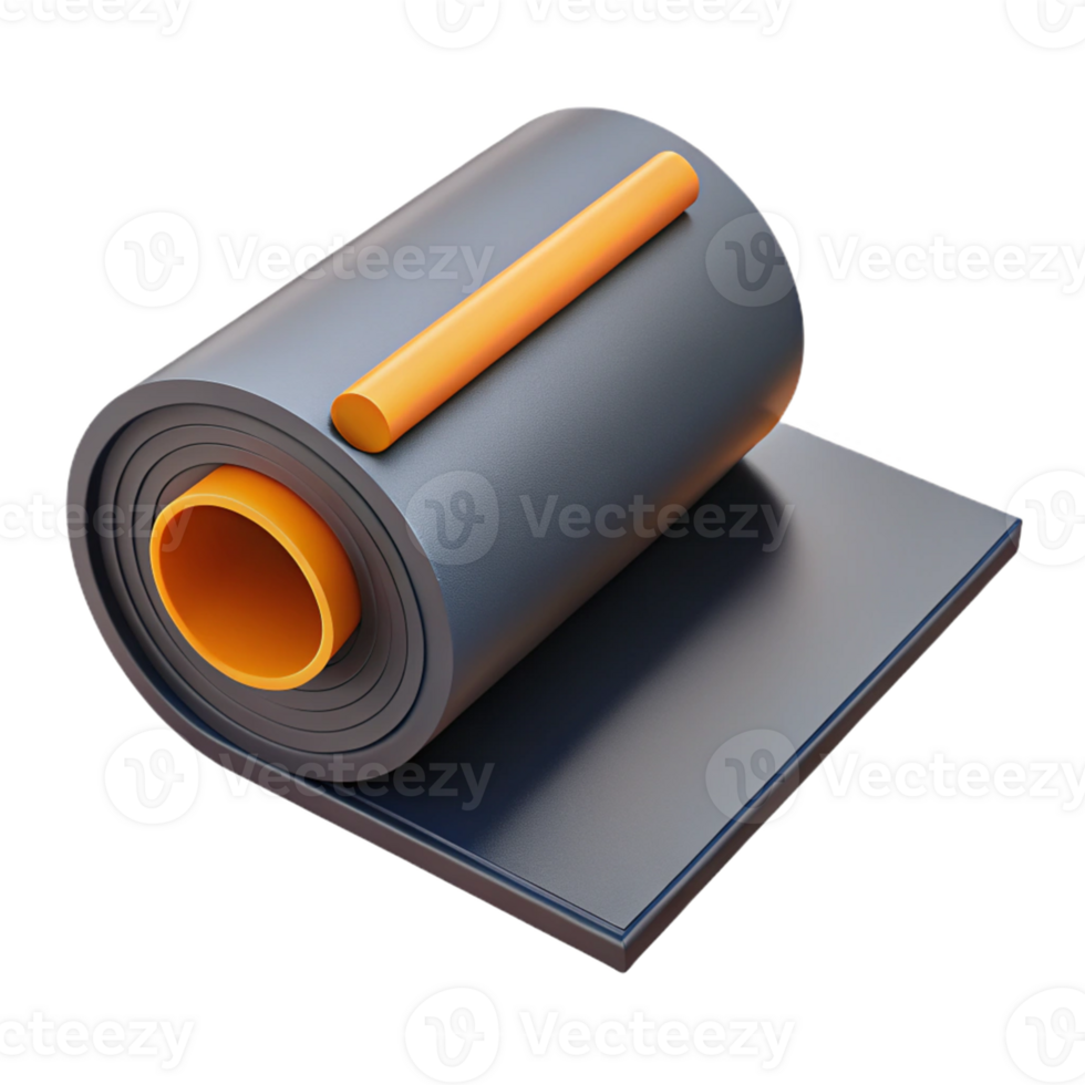 3D Render Rolled Material, Abstract Background png