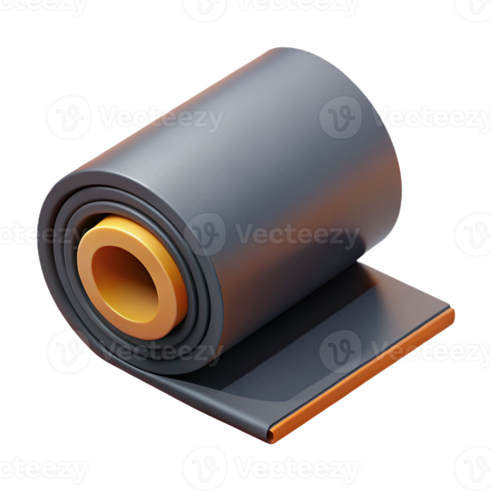 Rolled Dark Gray Material 3D Illustration png
