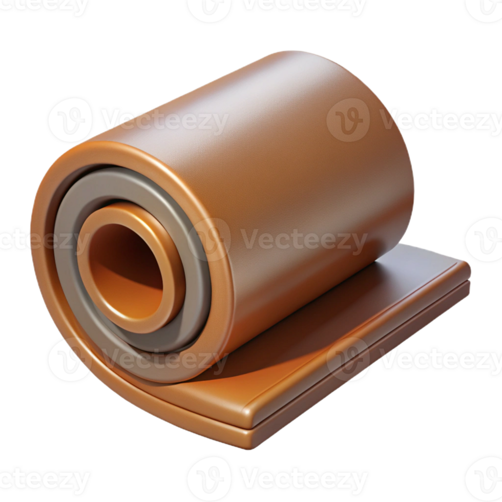 Abstract 3D Render of Rolled Copper png