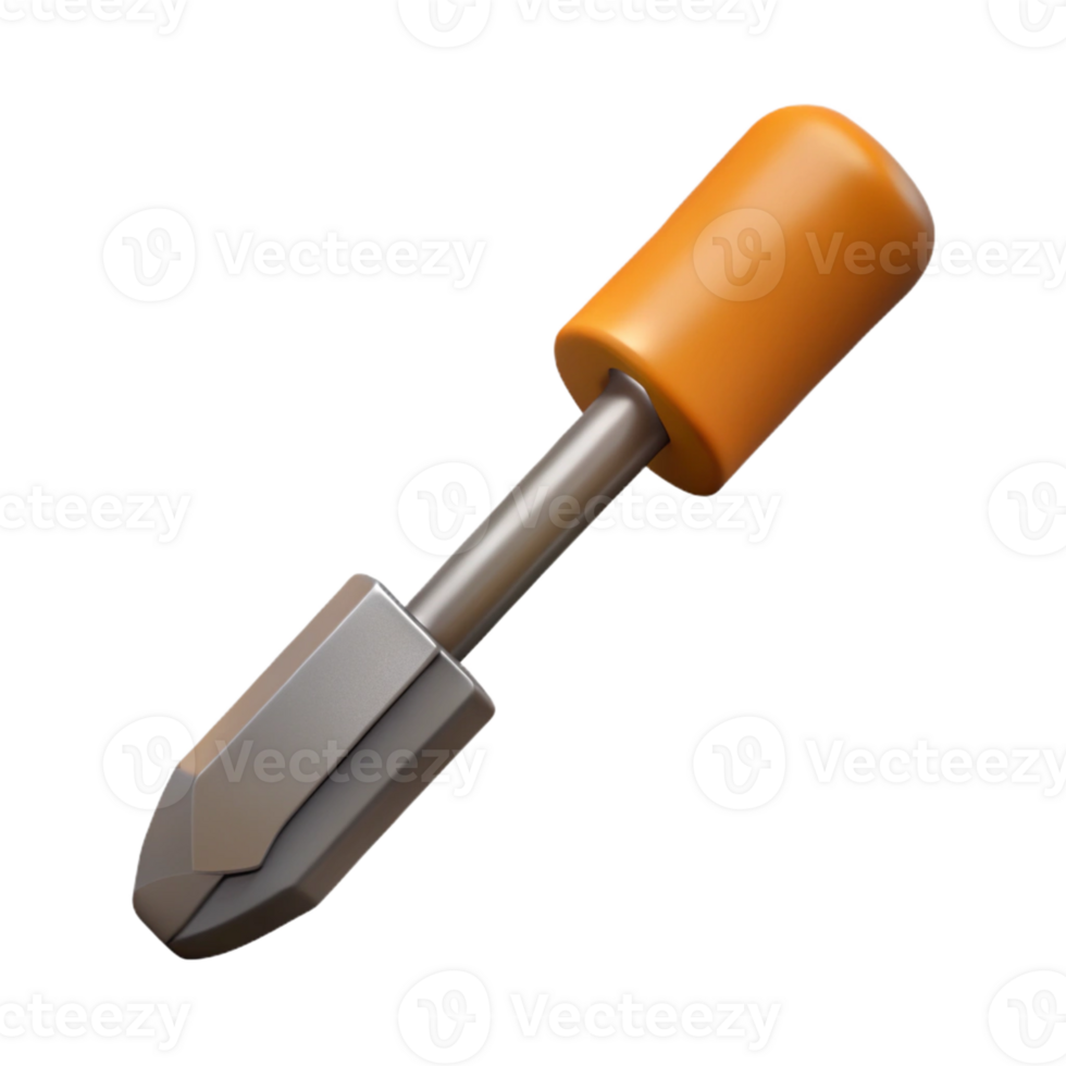 3D Render Orange Handled Tool Illustration png