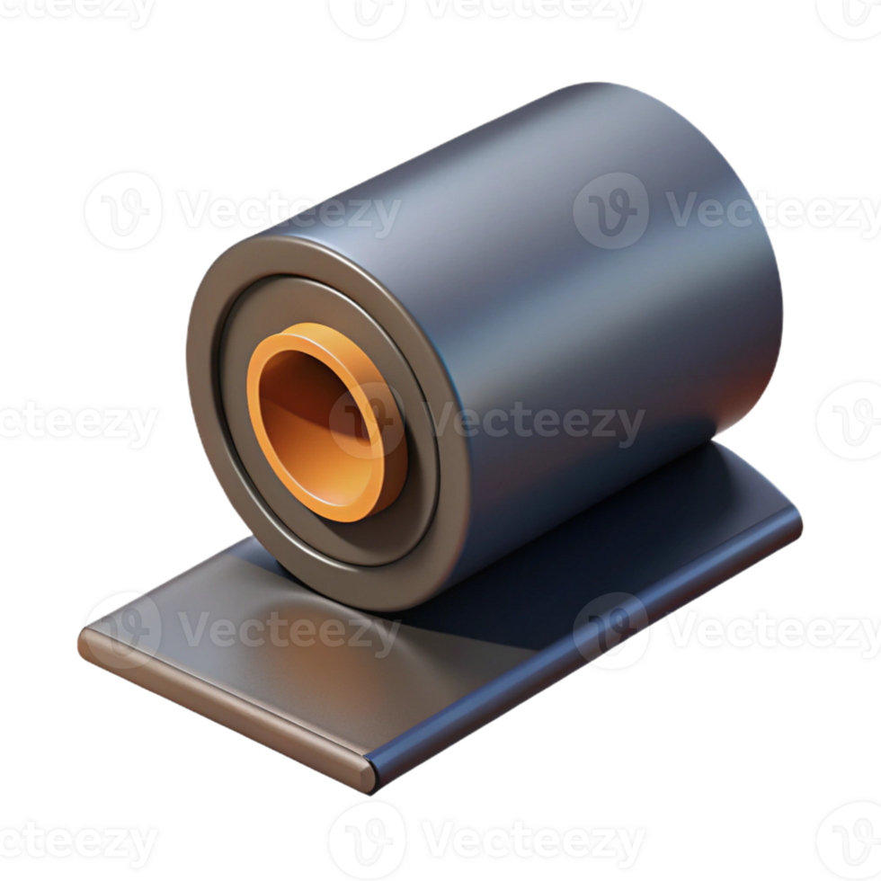 3D Render of Rolled Metal Sheet png