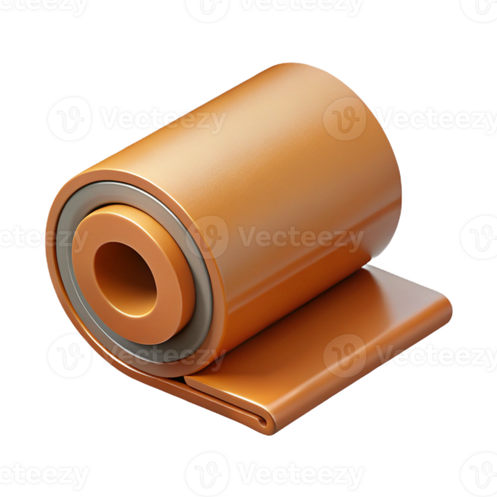 3D Render Orange Rolled Material Illustration png