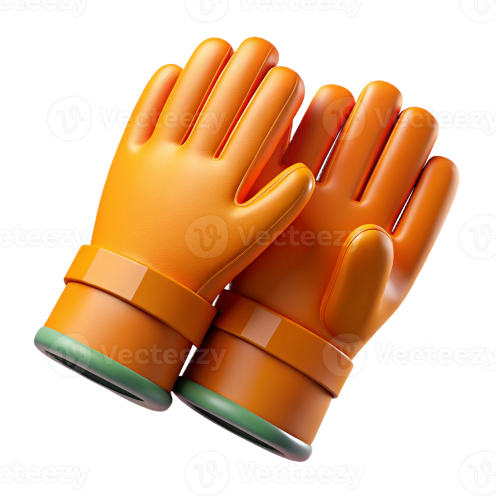 Orange 3D Gloves Illustration png