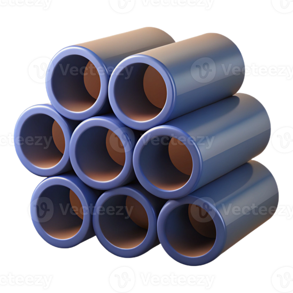 3D Render Stacked Cylinders Abstract Background png