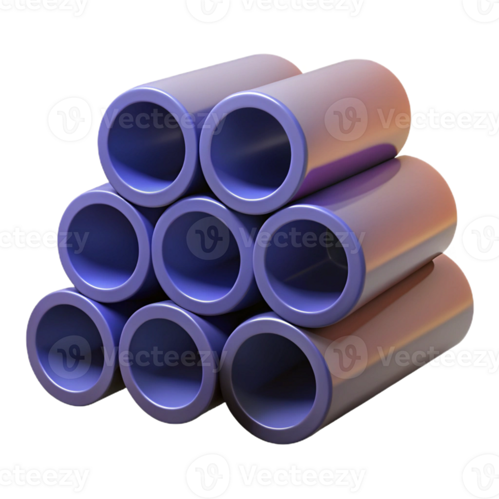 Purple Cylinders 3D Render png
