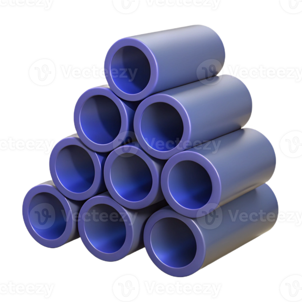 Purple Tubes 3D Illustration png
