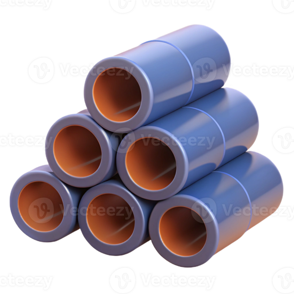3D Render Cylinders Stack Abstract Background png