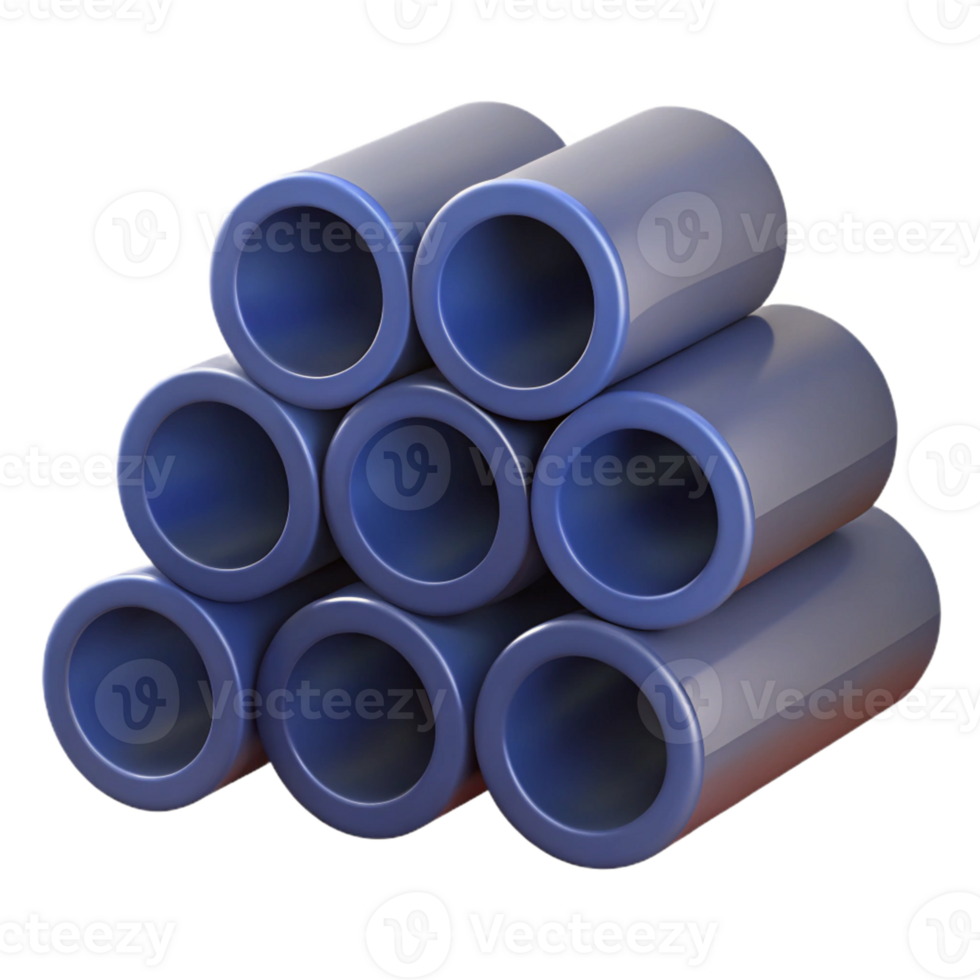 Blue Cylinders 3D Illustration png